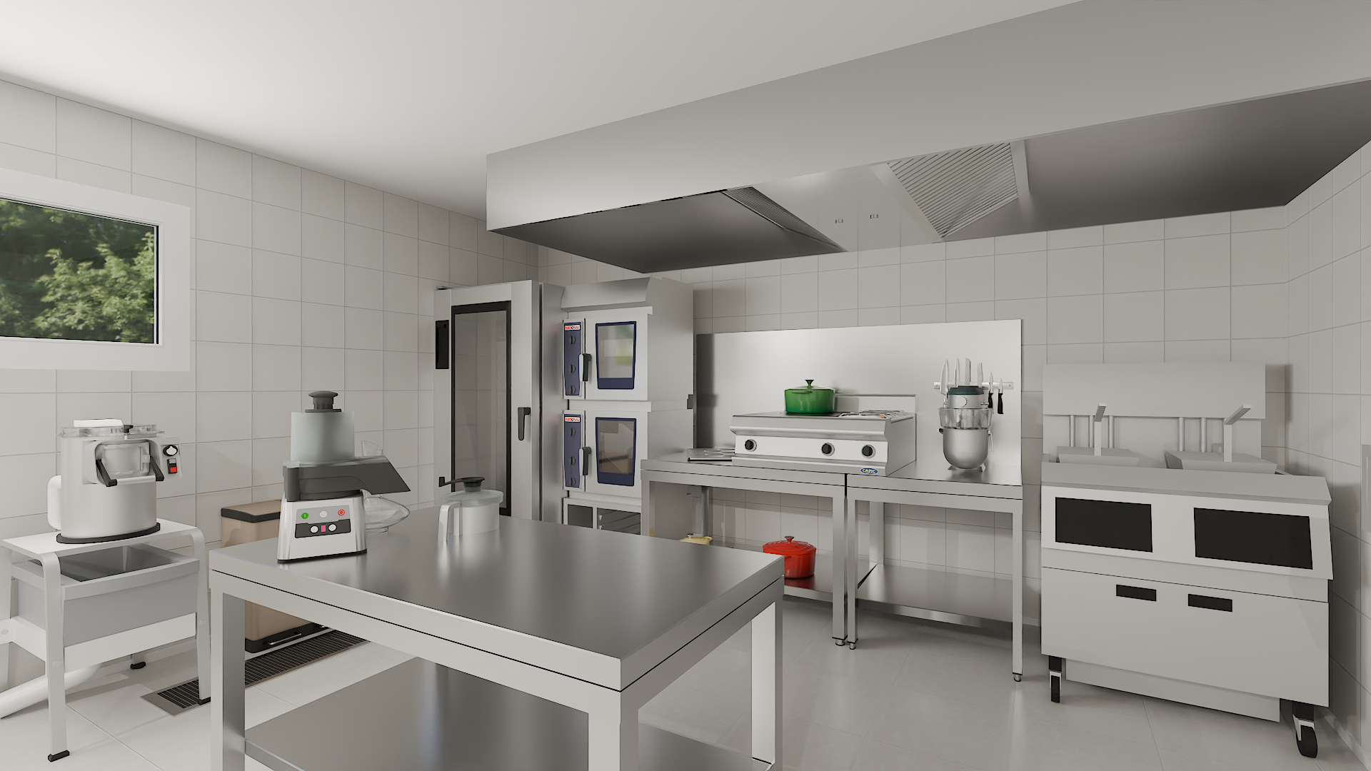 Vue 3D d’un aménagement de cuisine professionnelle avec Home PLAN EuroChef